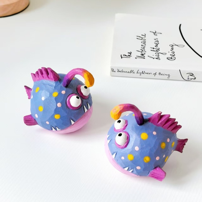 Photography Desk - Lanternfish Hand Made Wooden Miniature Sculpture