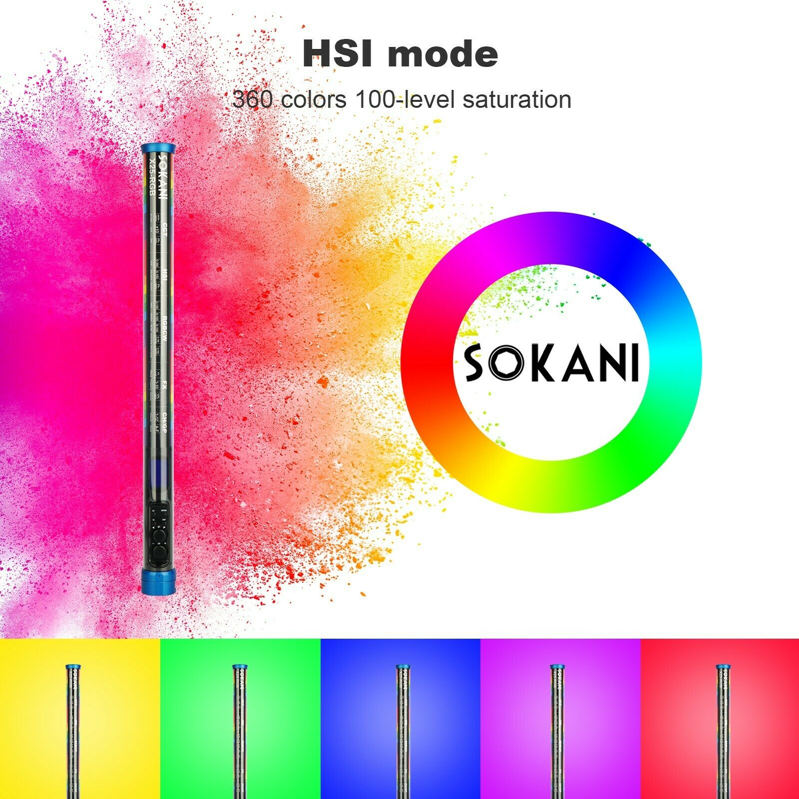 Sokani X25 RGB LED Video Light - Strobe Light Studio review and price