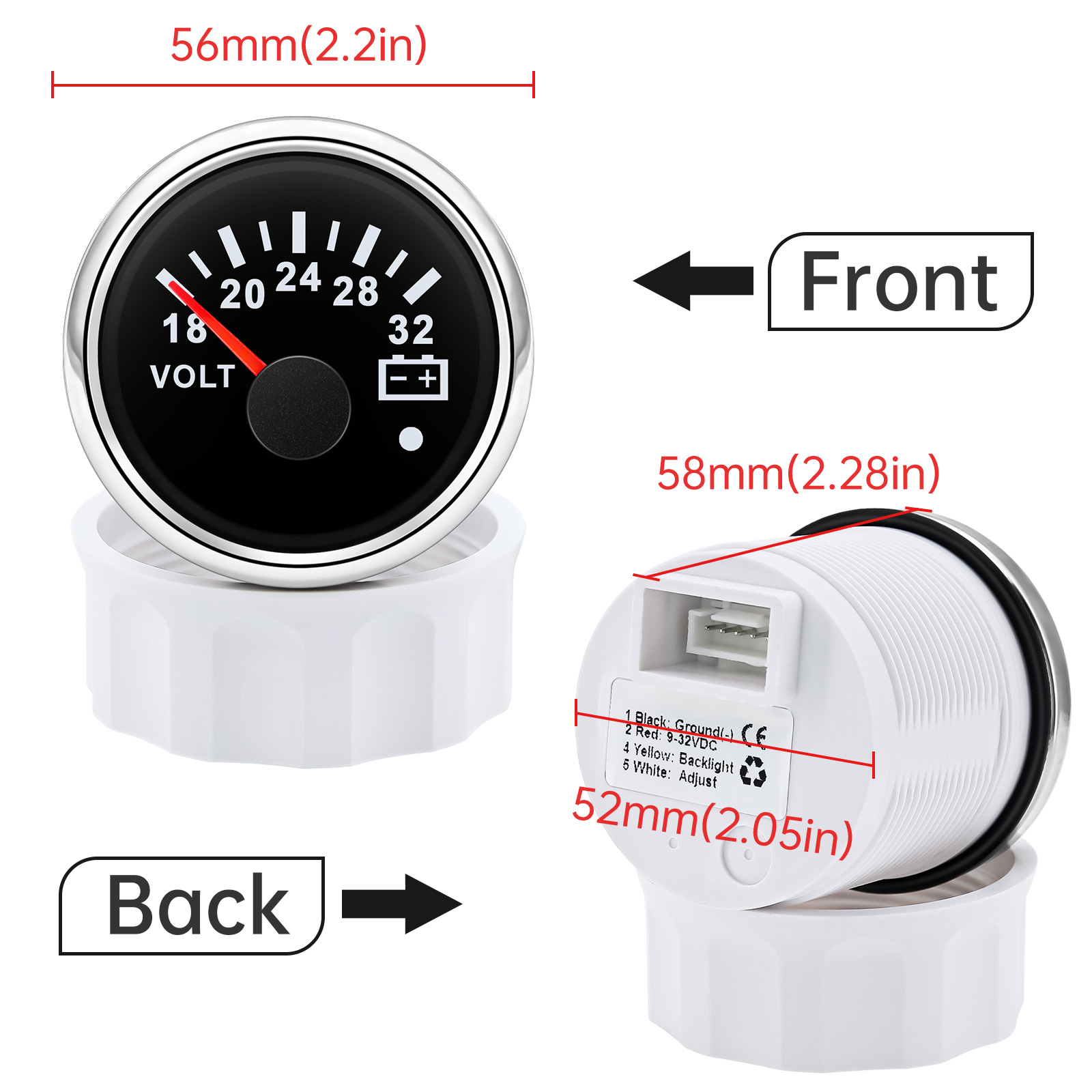 52mm Voltmeter 7 Colors Backli - Light Meter Incident review and price