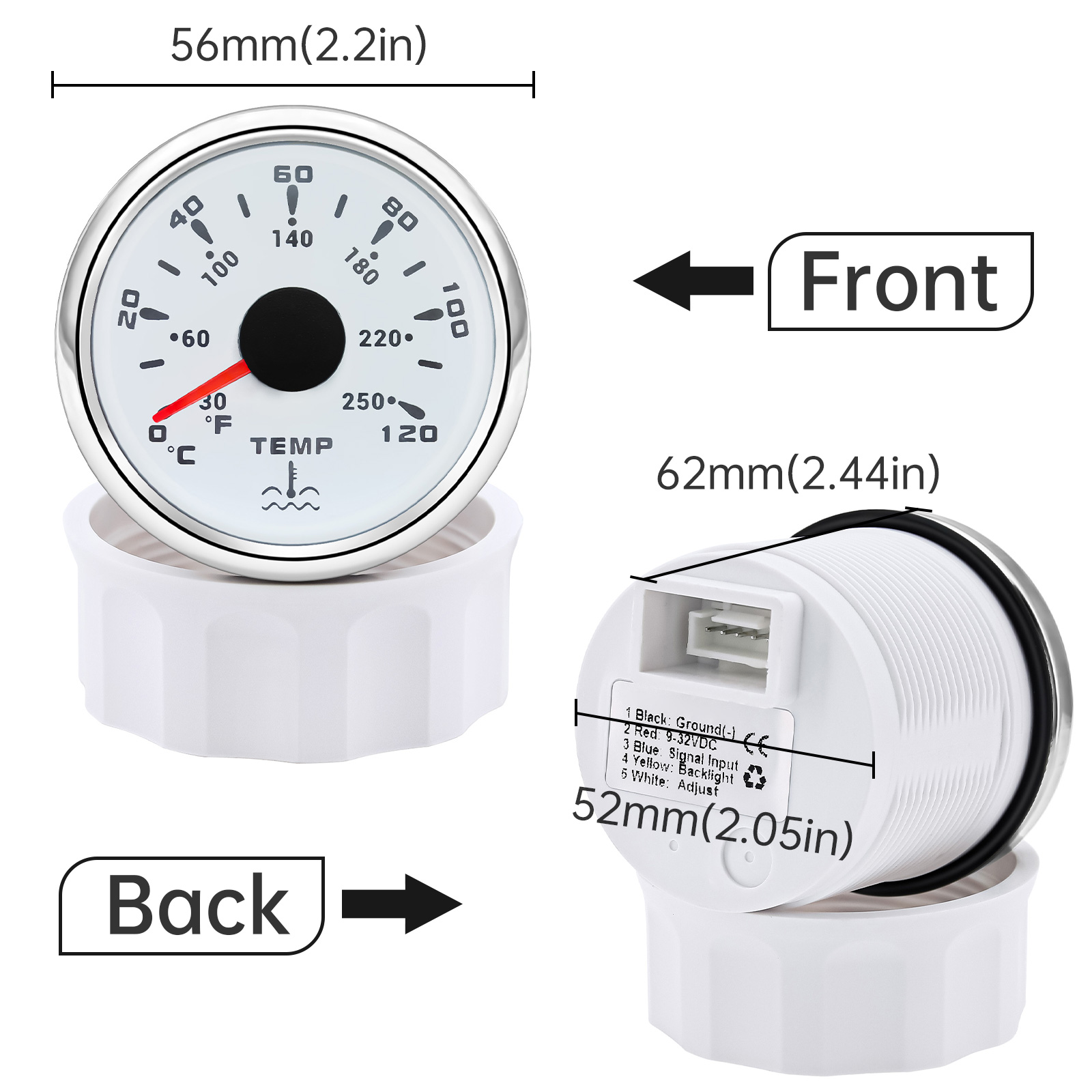 Waterproof 52mm Water Temperat - Light Meter Incident review and price