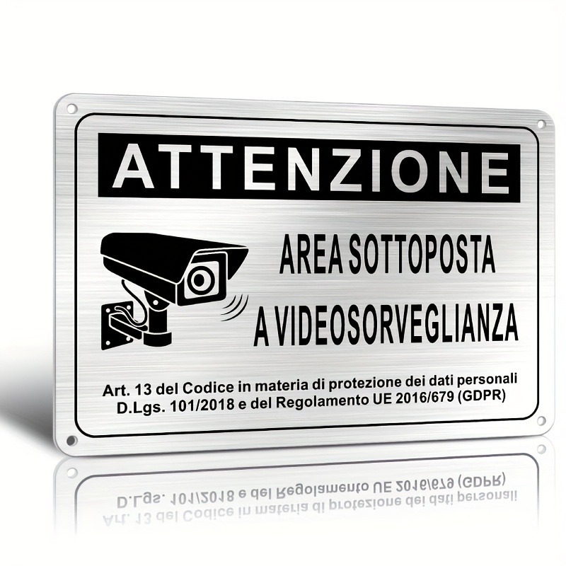 Italian Security Sign 20X30cm  - Photography Videography review and price
