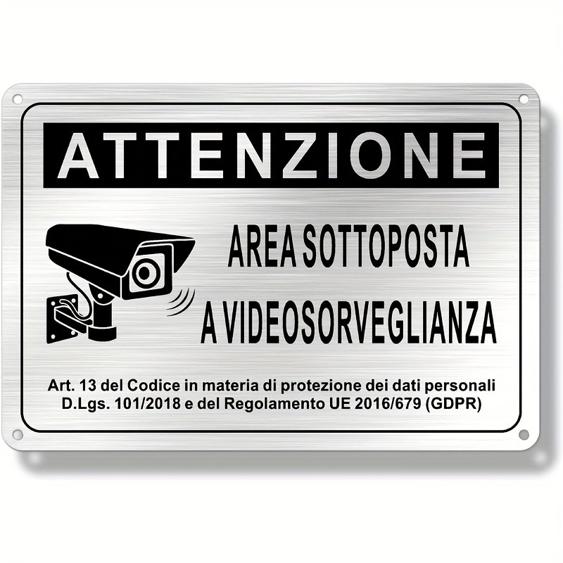 Italian Security Sign 20X30cm  - Photography Videography review and price